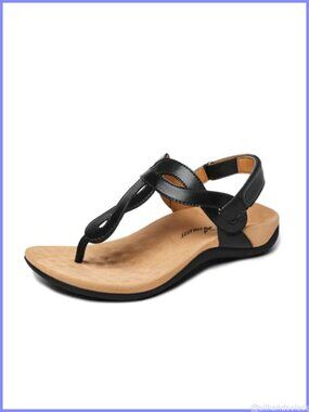 Orthopedic Flat Sandals with Arch Support T-Strap Thong Comfort